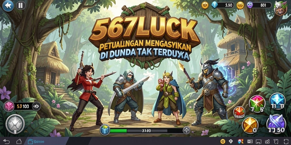 Tampilan gameplay seru dalam 567LUCK saat menjelajahi dunia adventure.
