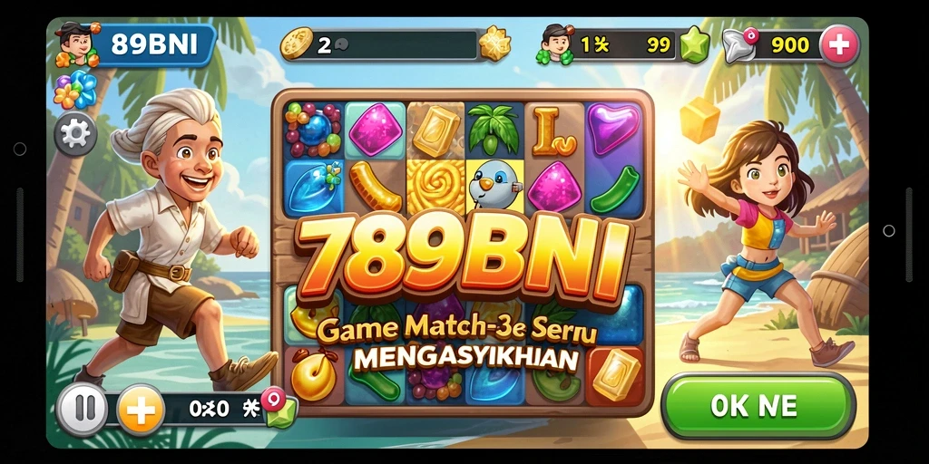 Tangkapan layar gameplay 789BNI dengan aksi Match-3 yang menghibur.