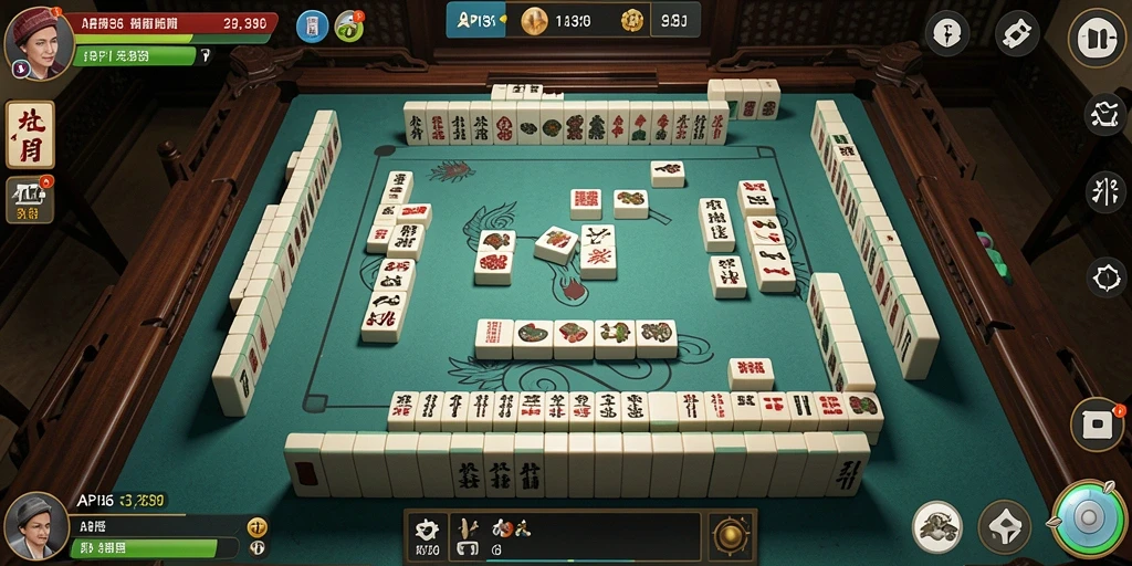 Screenshot utama API36 menampilkan gameplay Mahjong yang seru dan menarik.