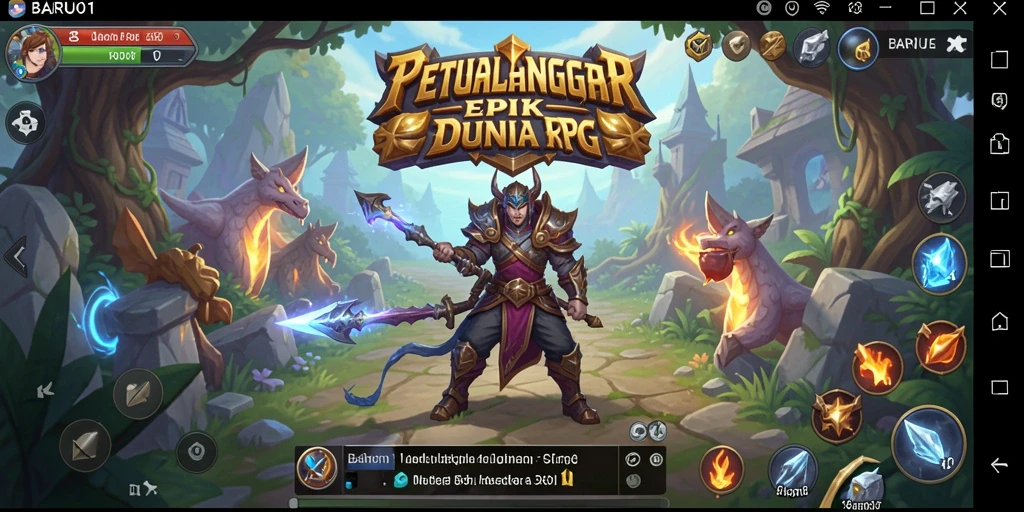 Tampilan gameplay RPG yang memukau dalam BARU01.