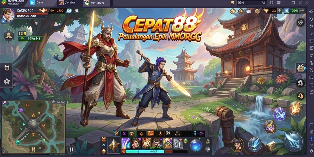 Screenshot menunjukkan aksi seru dalam permainan MMORPG