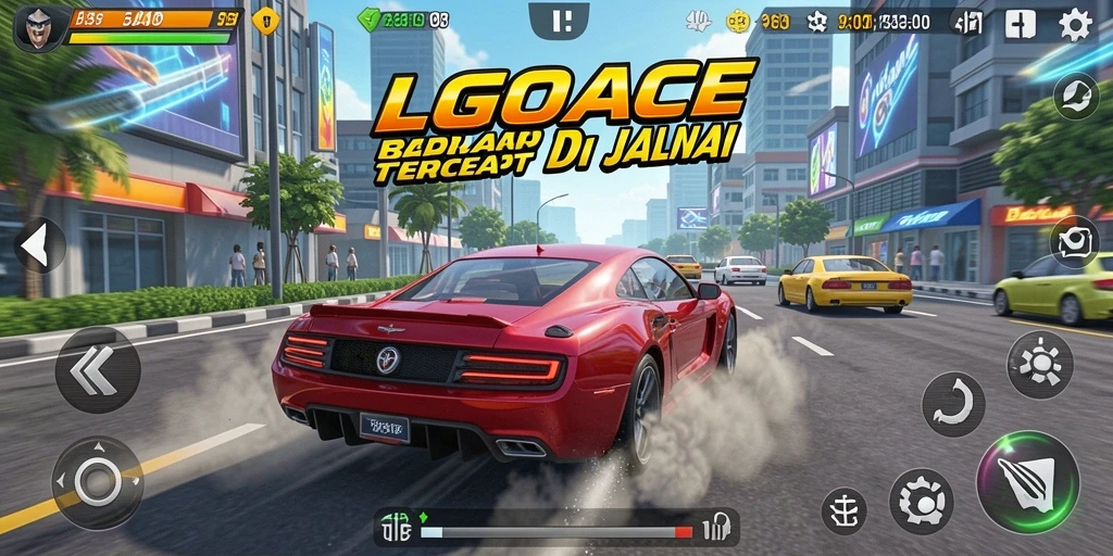 Gameplay balap seru dengan mobil tercepat di jalanan.