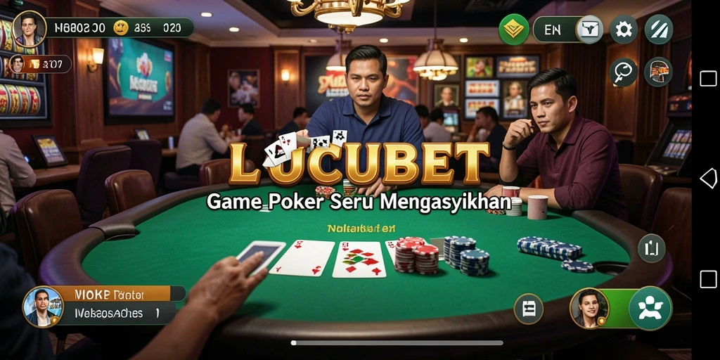 Tampilan gameplay menarik dari LUCUBET dengan suasana poker yang menegangkan.