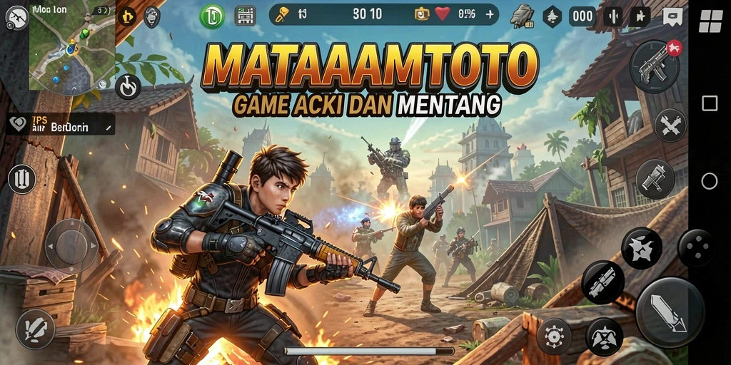 Tampilan gameplay seru dalam MATARAMTOTO menampilkan aksi TPS yang mendebarkan.