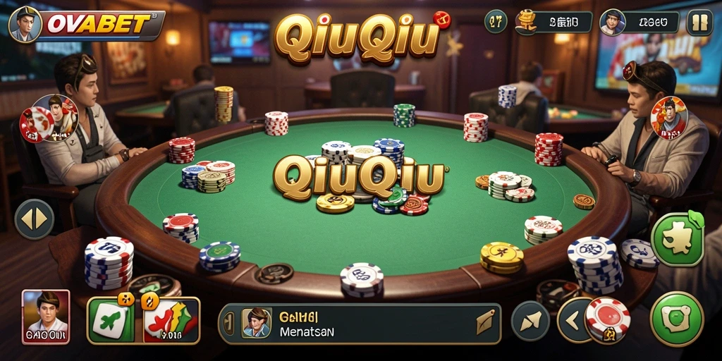Tampilan menarik dari gameplay QiuQiu di OVABET.
