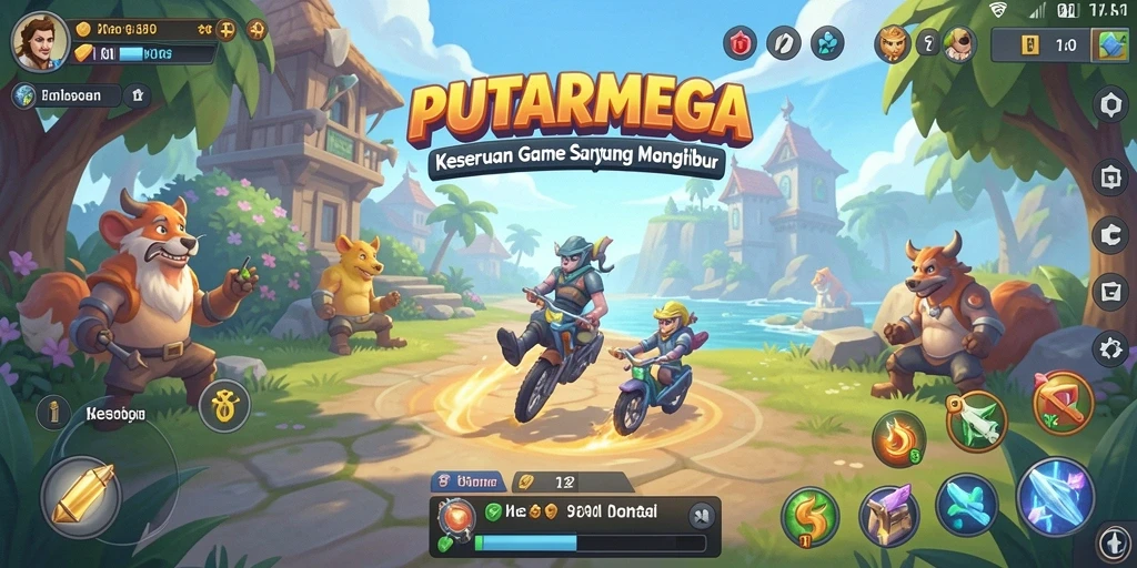 Tangkapan layar gameplay PUTARMEGA yang penuh warna dan menyenangkan.