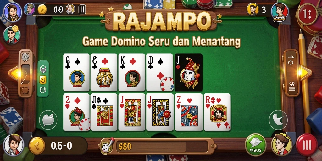Tampilan gameplay domino yang menarik di RAJAMPO.