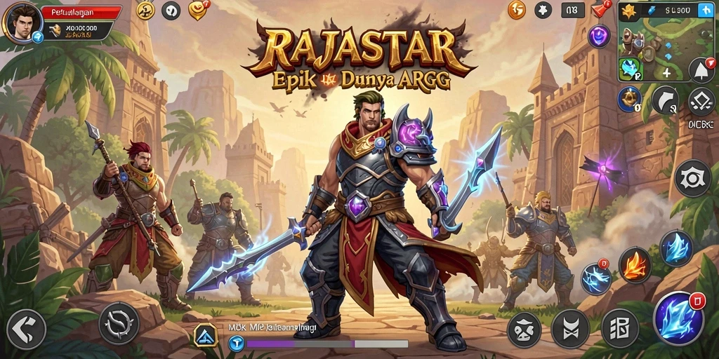 Tampilan gameplay RAJASTAR yang menakjubkan dan penuh aksi.