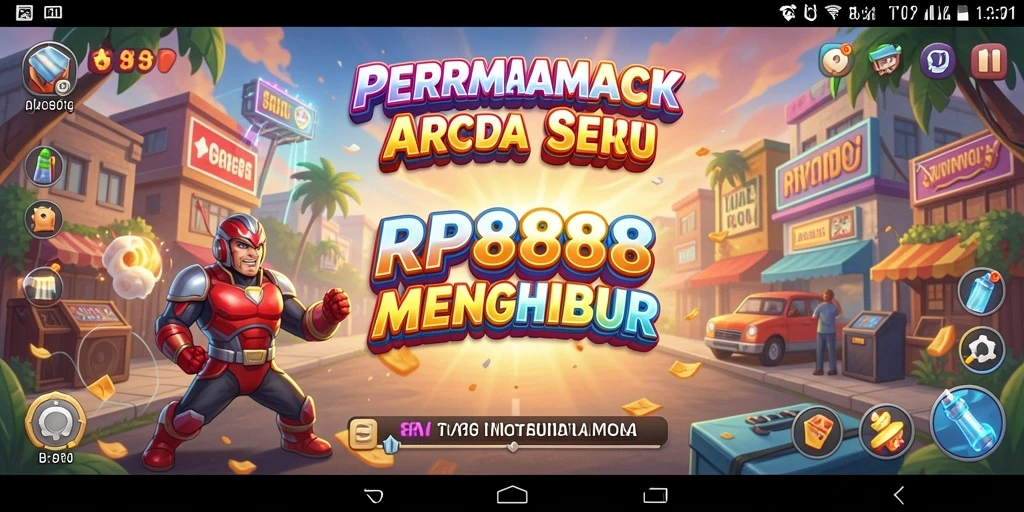 Screenshot utama RP8888 menampilkan aksi seru gameplay Arcade yang menawan.