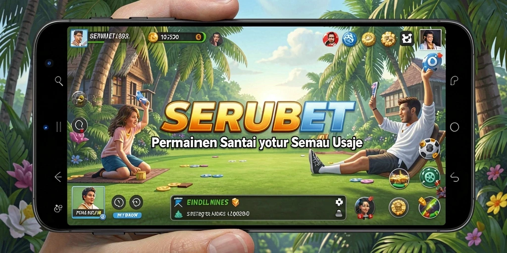 Tampilan gameplay SERUBET yang ceria dan menghibur.