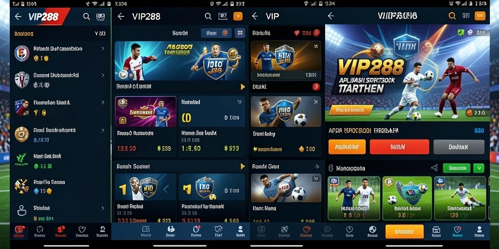 Tampilan utama VIP288 dengan banyak pilihan taruhan olahraga.
